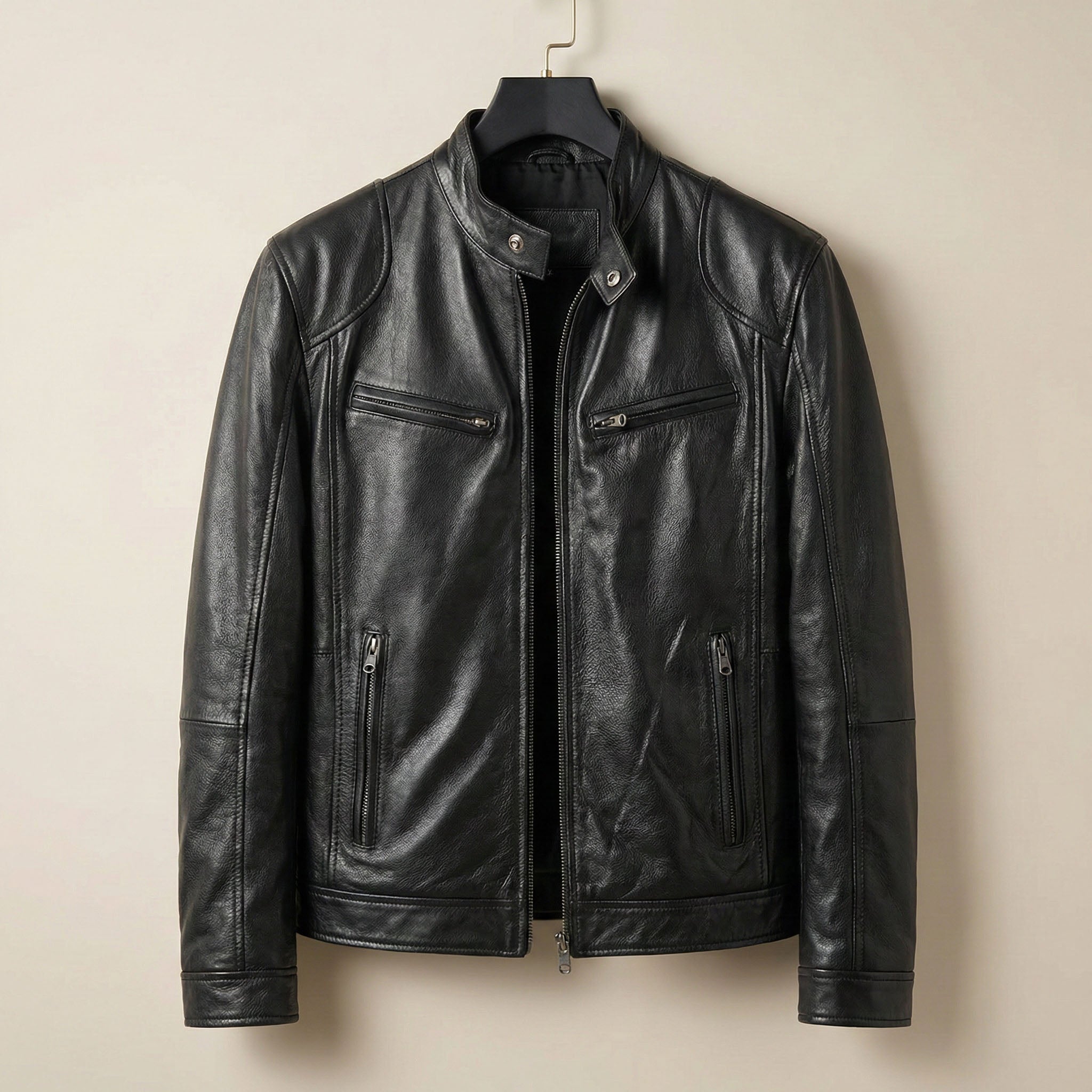 Enzo Leather Zip Jacket