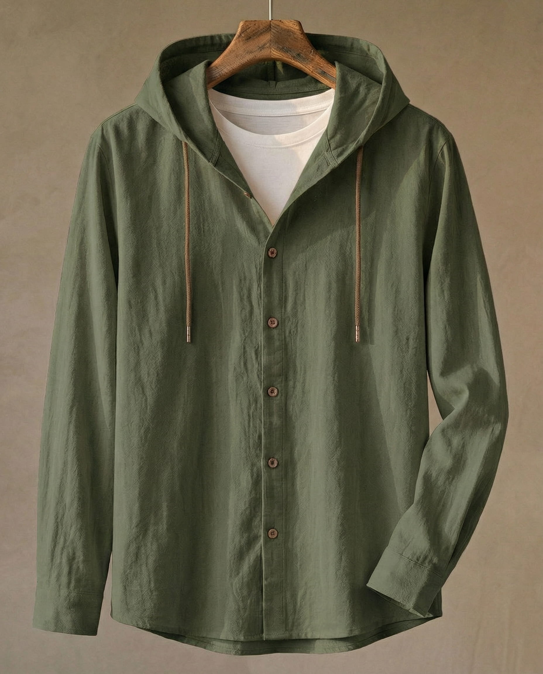 Elias Linen-Blend Hooded Shirt