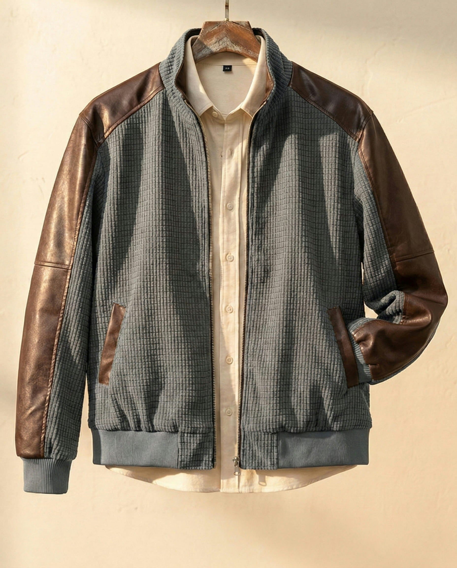 Alessio Corduroy Leather-Trim Jacket