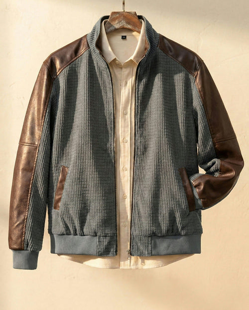 Alessio Corduroy Leather-Trim Jacket