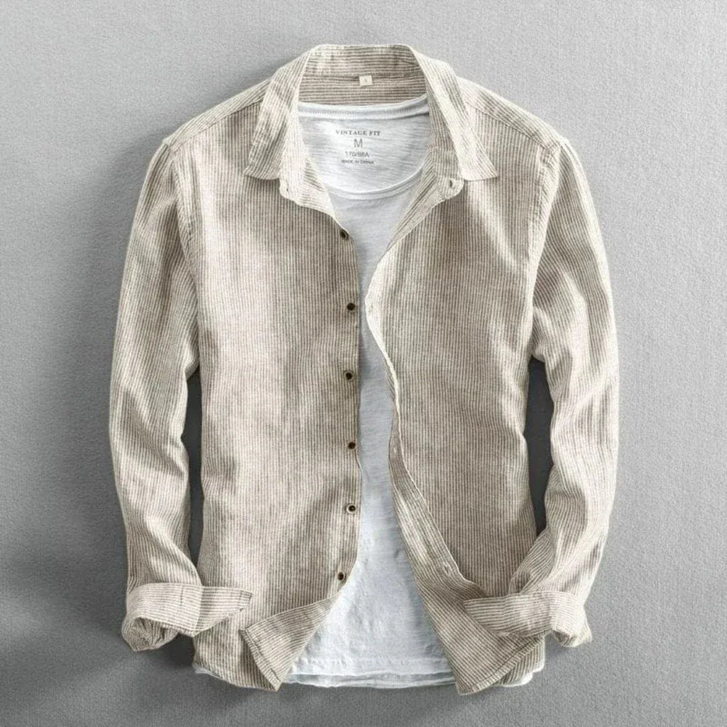 Serge Linen Striped Shirt