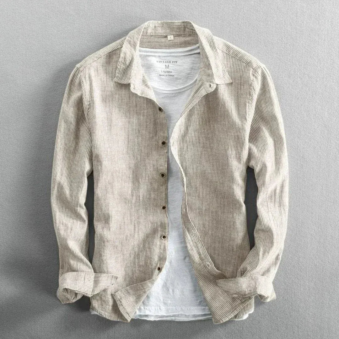 Serge Linen Striped Shirt