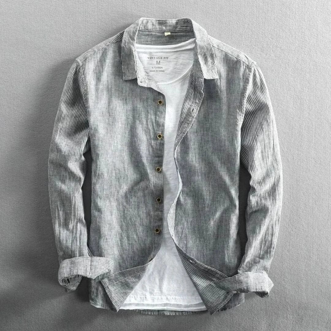 Serge Linen Striped Shirt