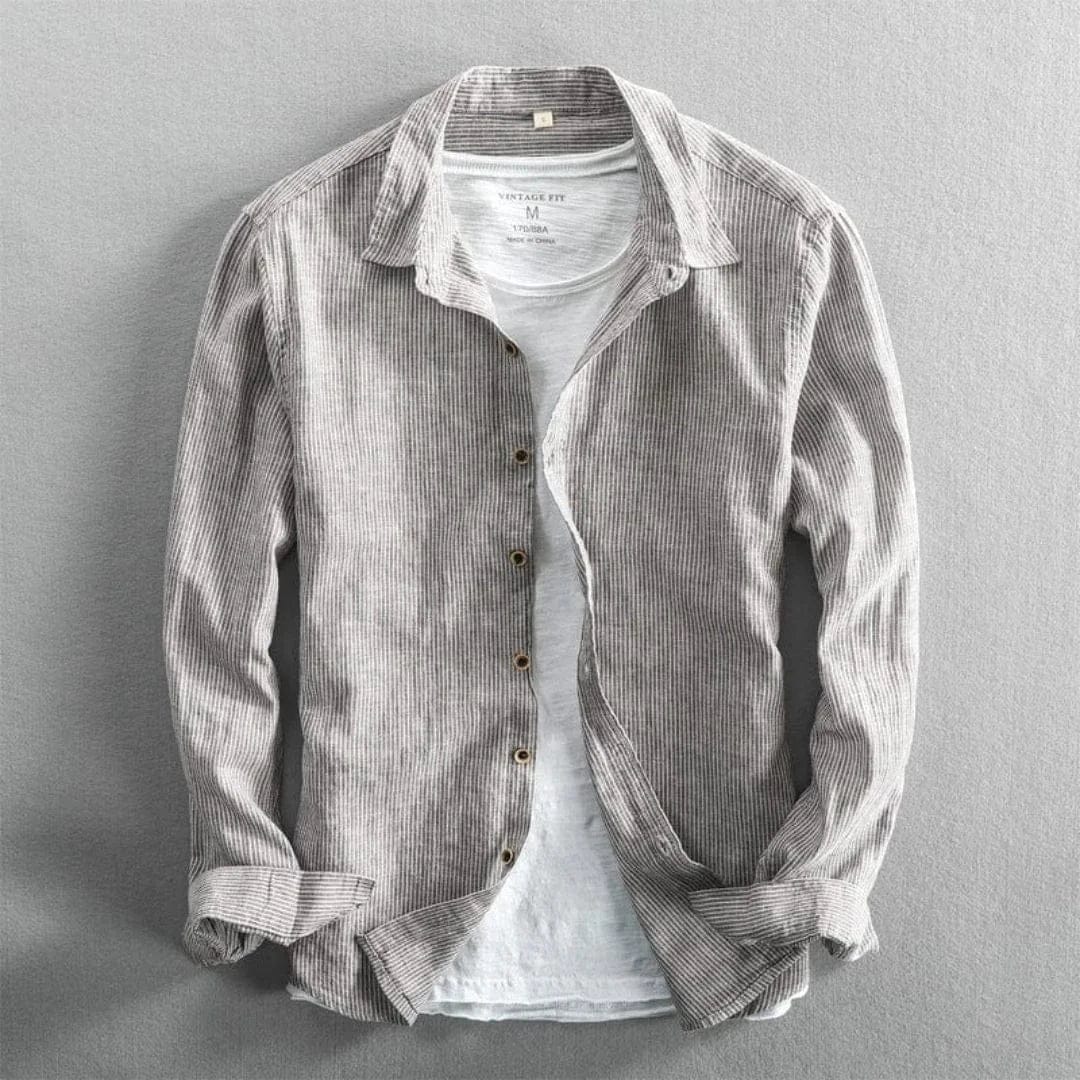 Serge Linen Striped Shirt