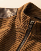 Alessio Corduroy Leather-Trim Jacket