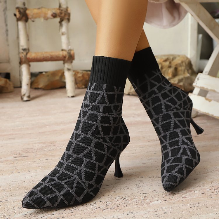 Aria High-Heel Knitted Boots