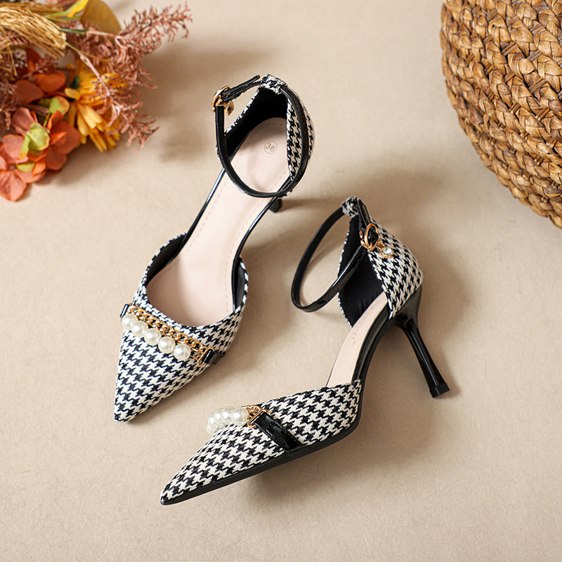 Chantel Houndstooth Heels