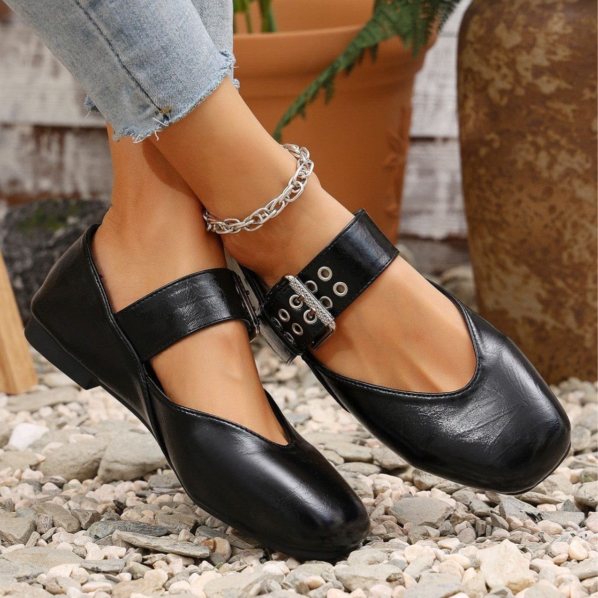 Merlot Mary Jane Flats