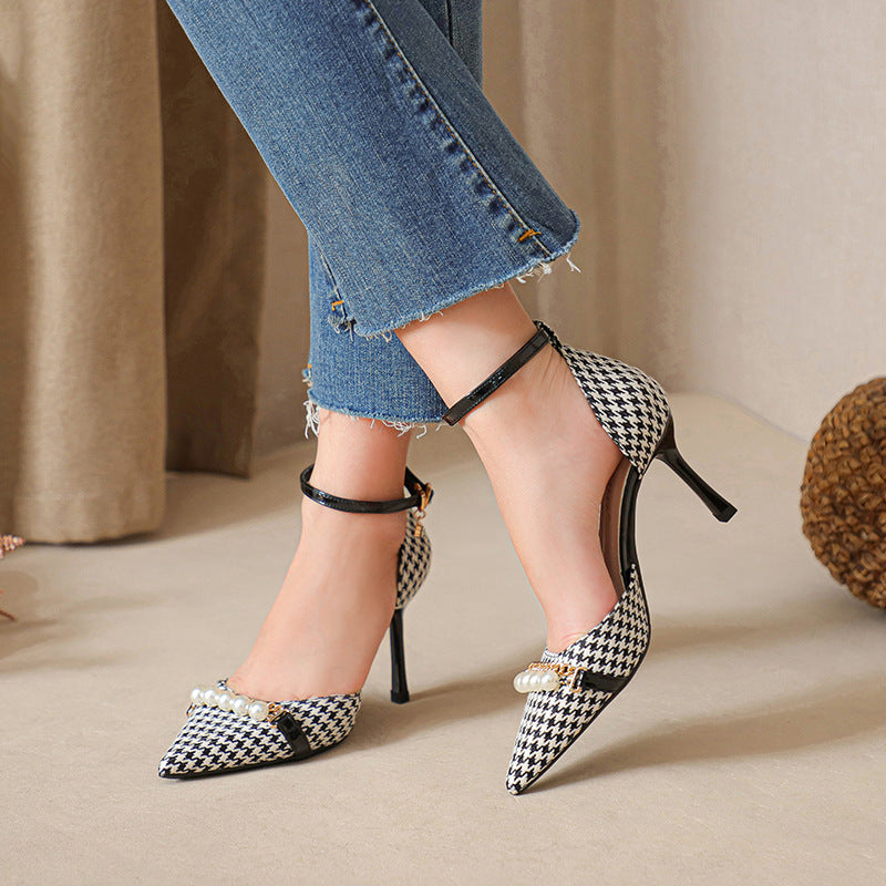 Chantel Houndstooth Heels