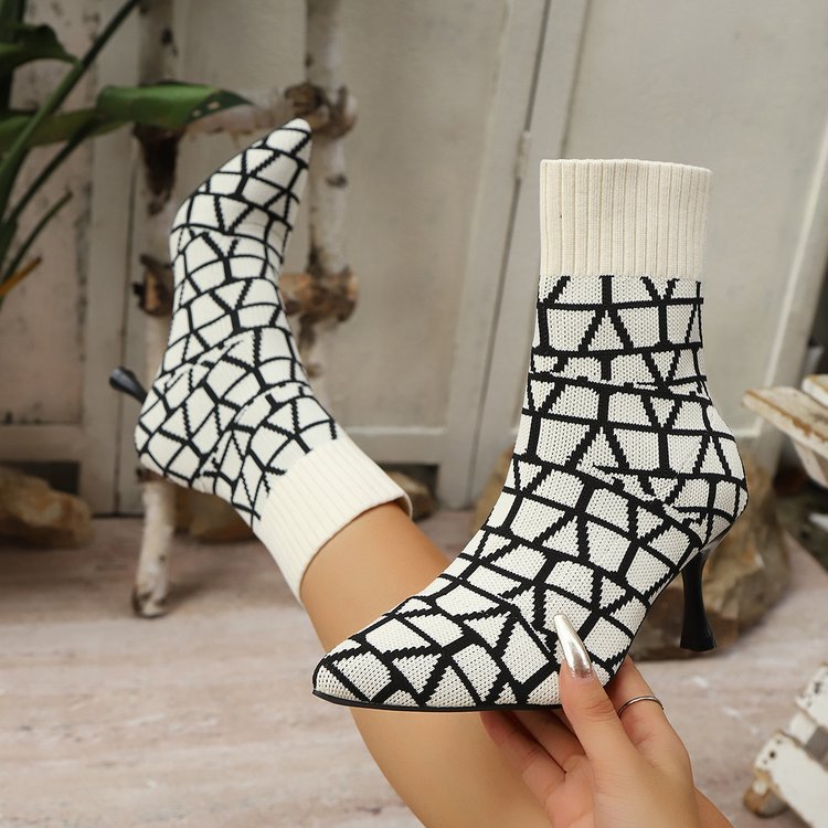 Aria High-Heel Knitted Boots