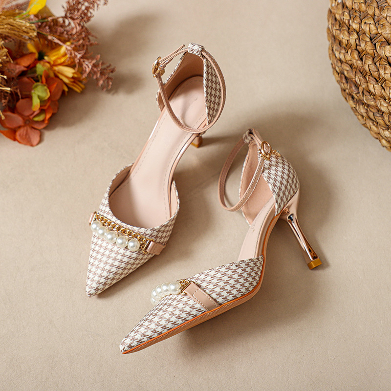 Chantel Houndstooth Heels