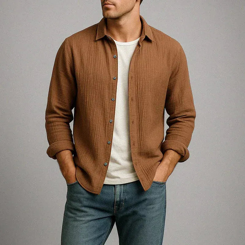 Montera Gauze Cotton Button-Up Shirt