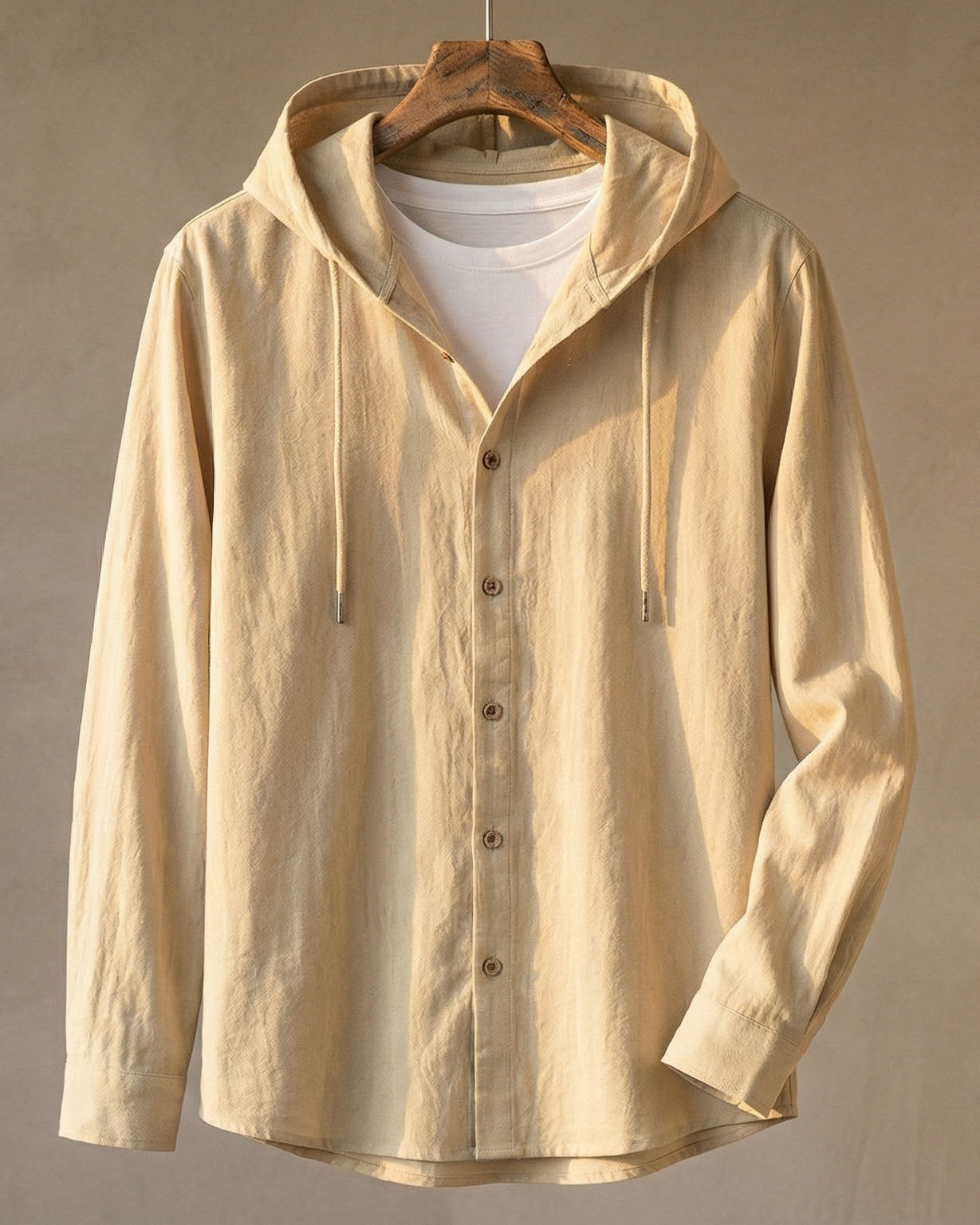 Elias Linen-Blend Hooded Shirt