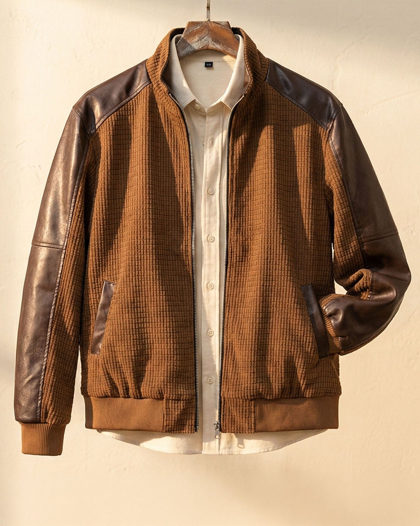 Alessio Corduroy Leather-Trim Jacket