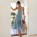 Maya Chic Denim Suspender Dress