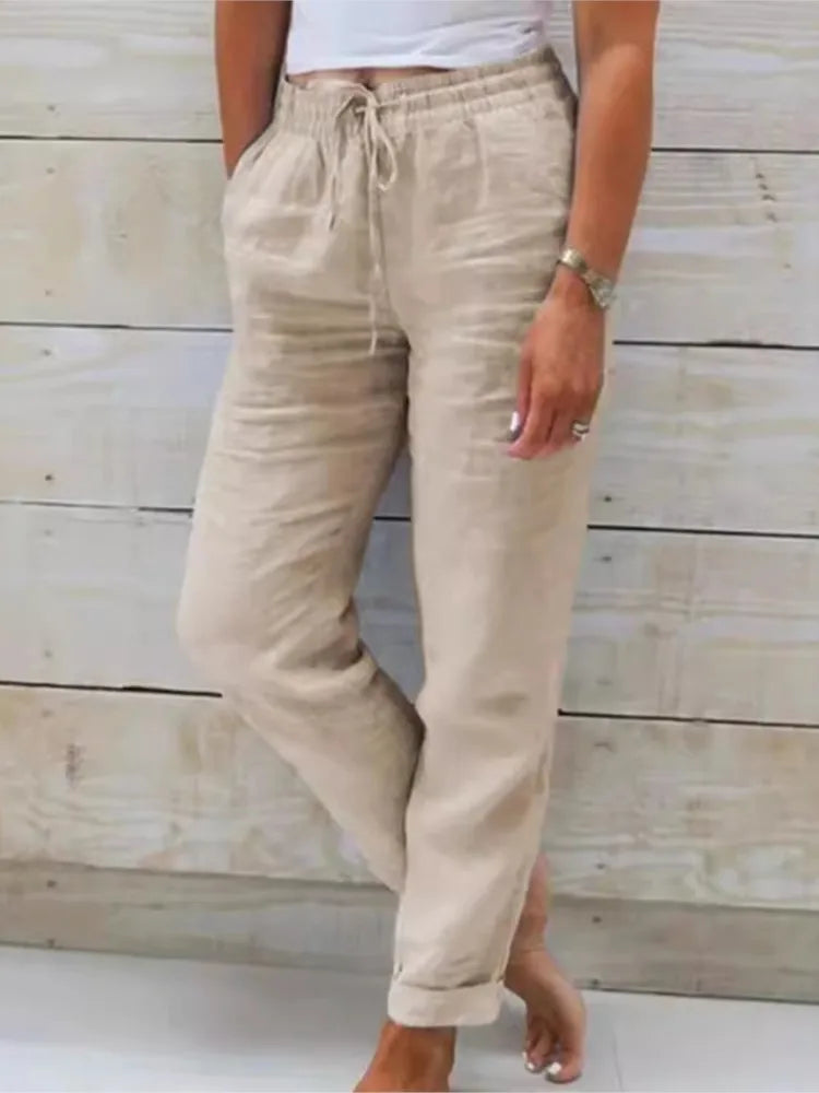 Zara Relaxed Fit Linen Trousers