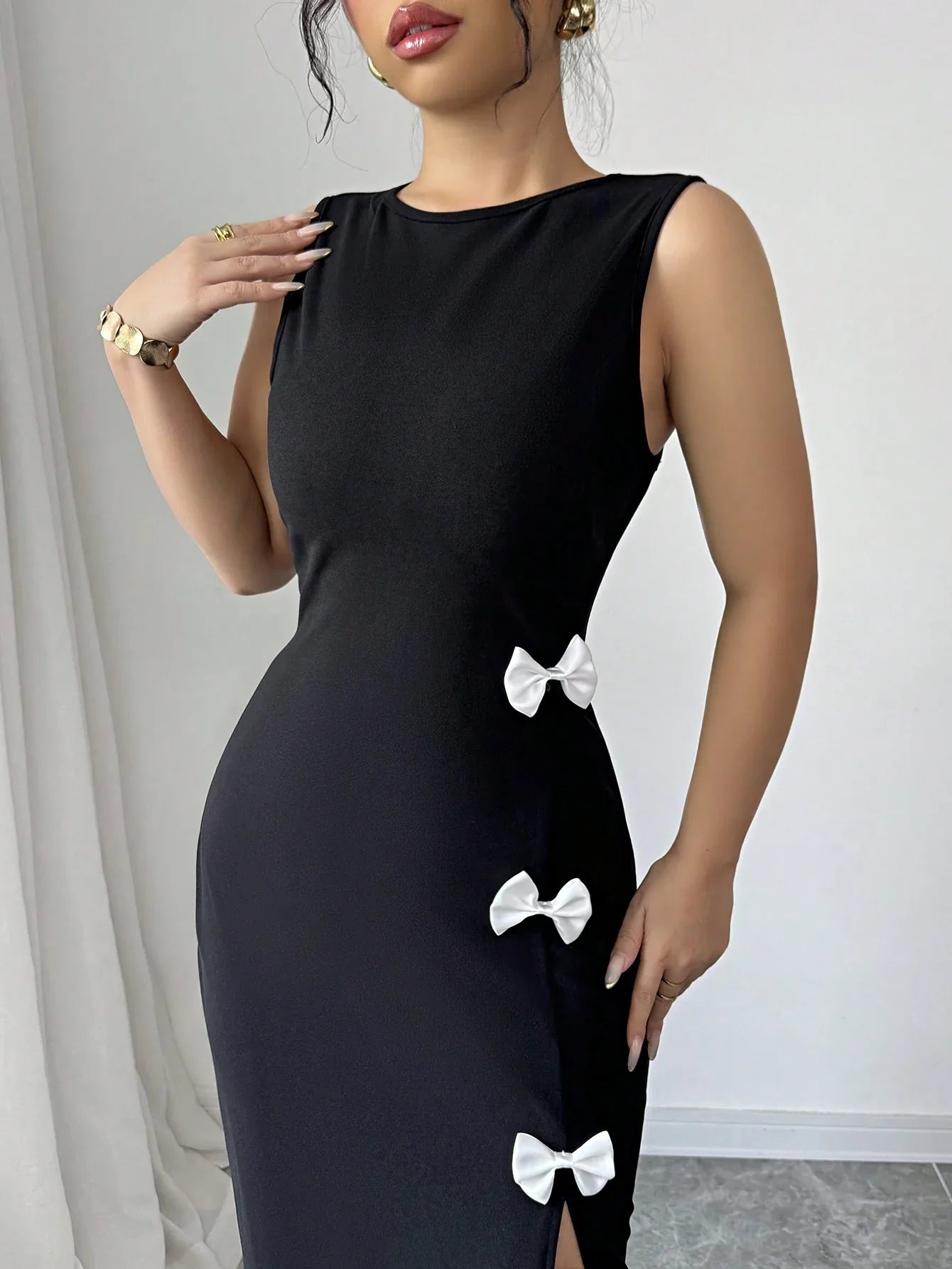 Clara Chic Bow Vest Dress