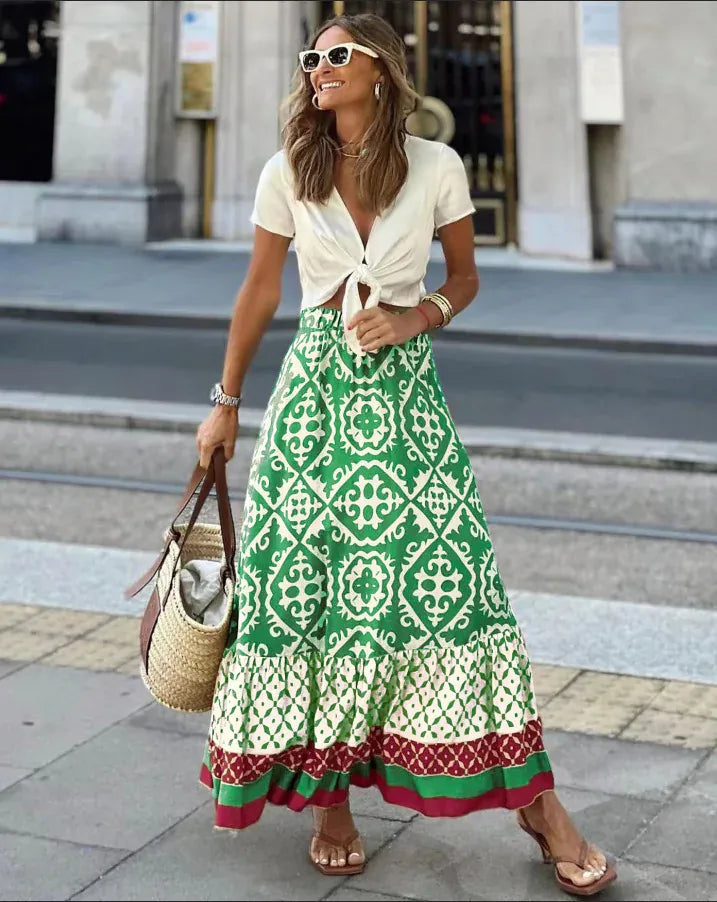 Maya Boho Swing Maxi Skirt