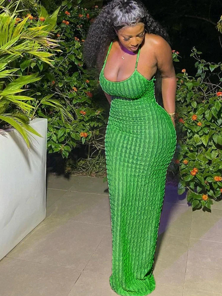 Elysia Sleeveless Ruched Maxi