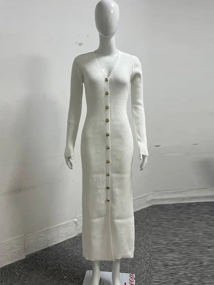 Maris V-Neck Patchwork Maxi