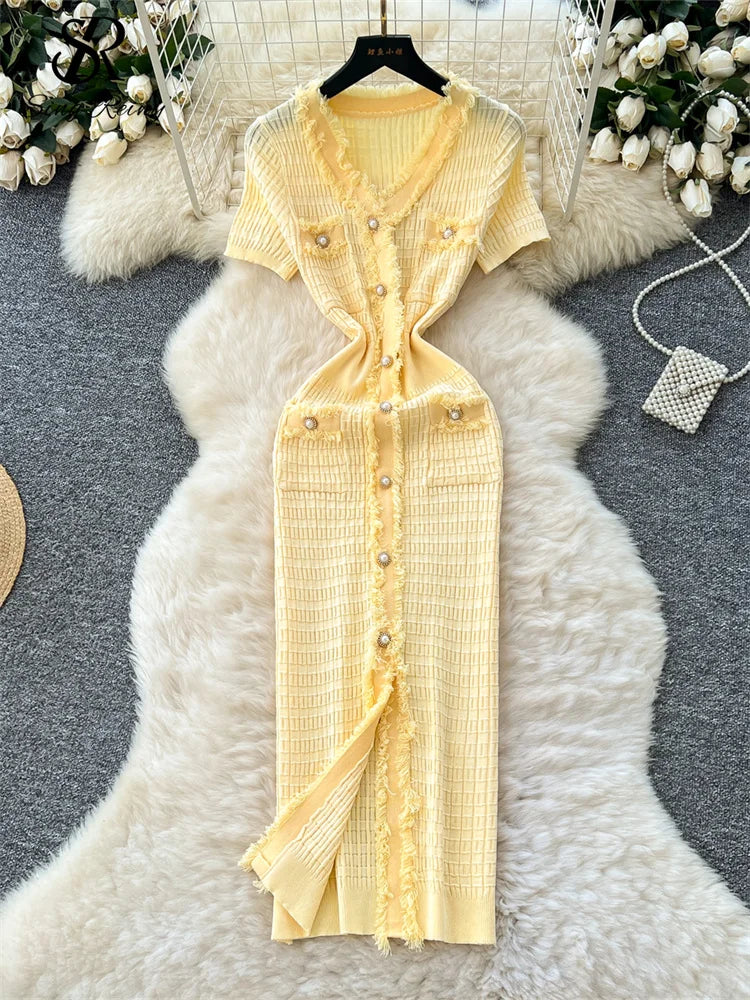 Eva Vintage Knitted Long Dress