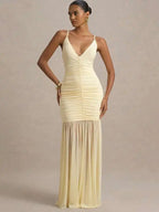 Marivelle V-Neck Ruched Dress