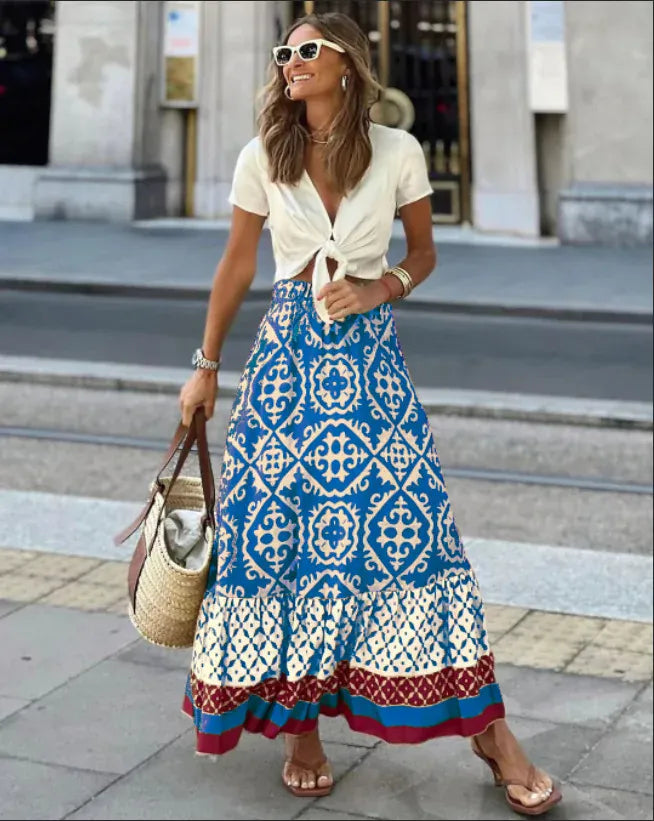 Maya Boho Swing Maxi Skirt