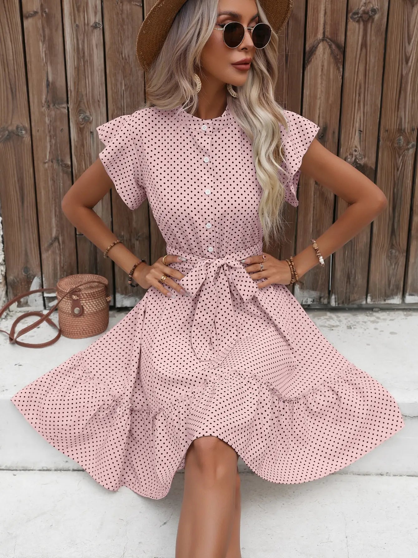 Sophie Chic Polka Dot Ruffle Dress