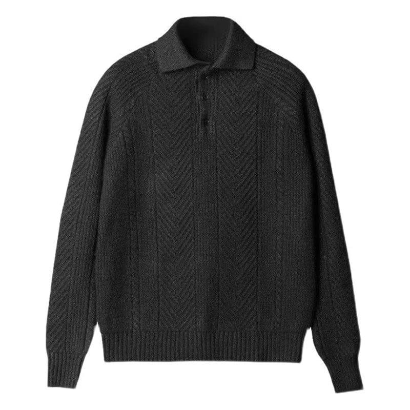 Classic Italian Knitted Polo Sweatshirt