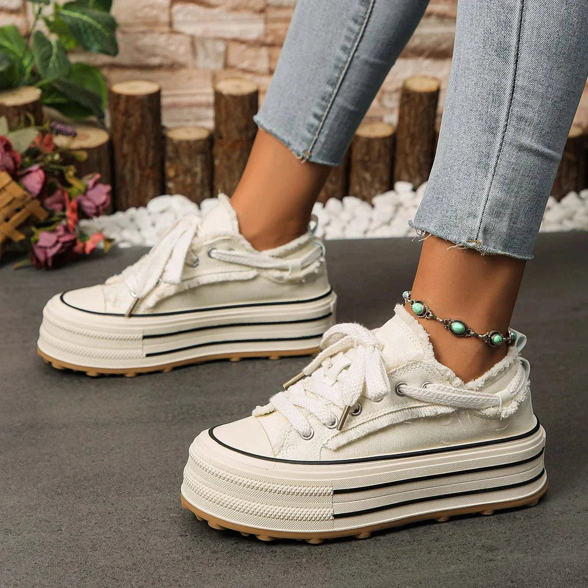 Clara Fringed Platform Sneaker