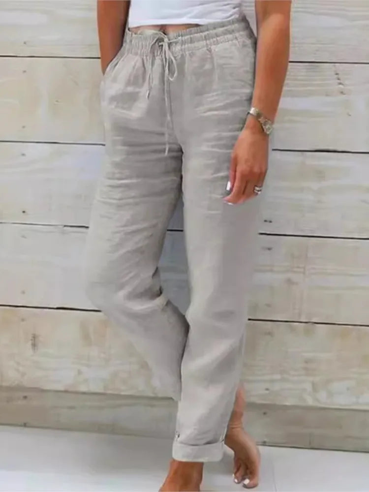Zara Relaxed Fit Linen Trousers