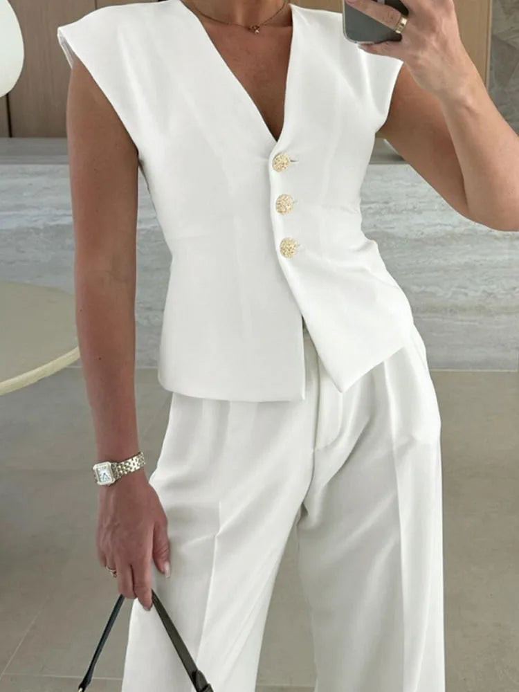 Isla Sleeveless Blazer Pant Set