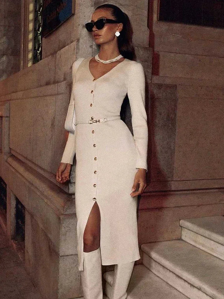 Maris V-Neck Patchwork Maxi