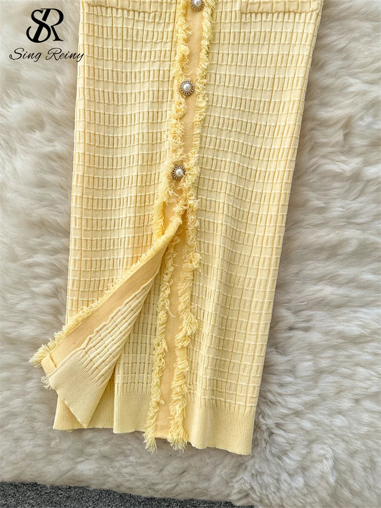 Eva Vintage Knitted Long Dress