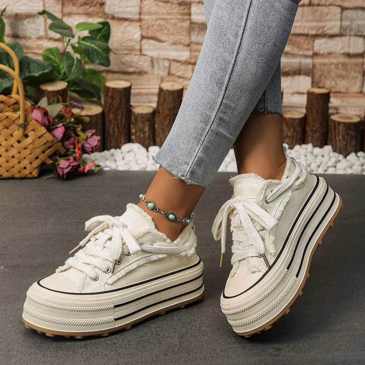 Clara Fringed Platform Sneaker