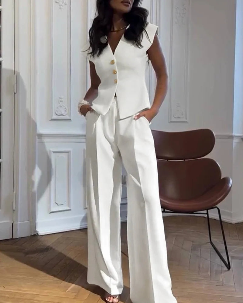 Isla Sleeveless Blazer Pant Set