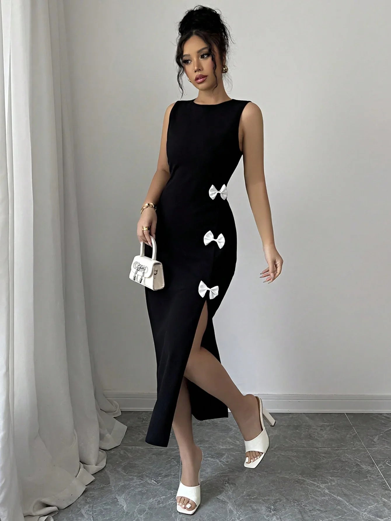 Clara Chic Bow Vest Dress