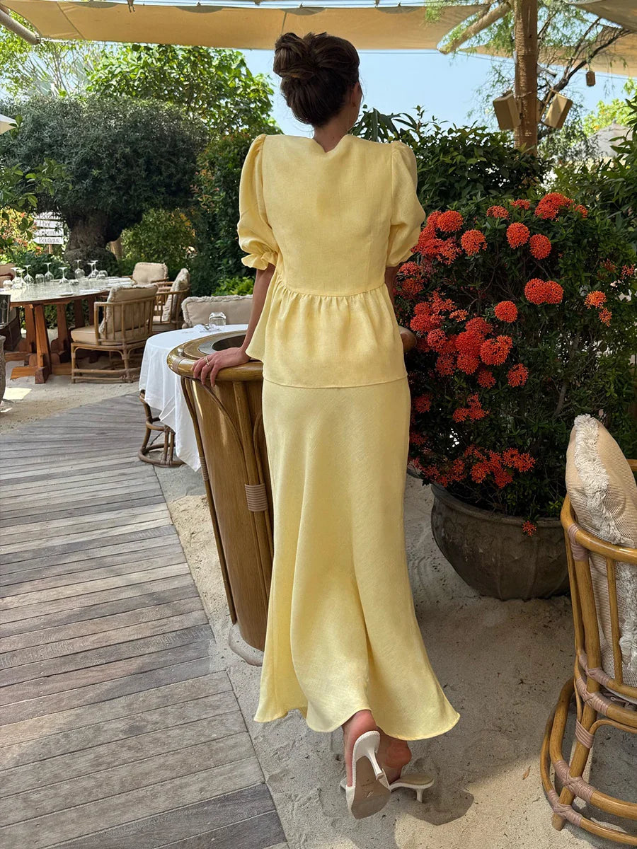 Aria Casual Cotton Skirt Set