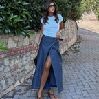Elise Chic Denim Sarong Skirt