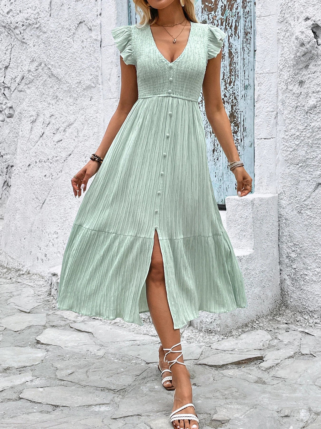 Amara Chic V-Neck Dress
