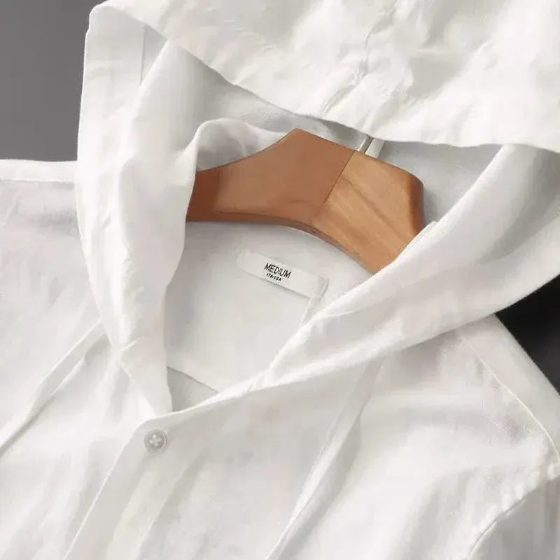 Morsen Hooded Cotton Linen Shirt
