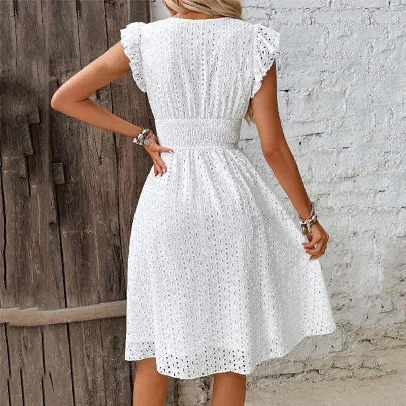 Isabelle Eyelet Waist Dress