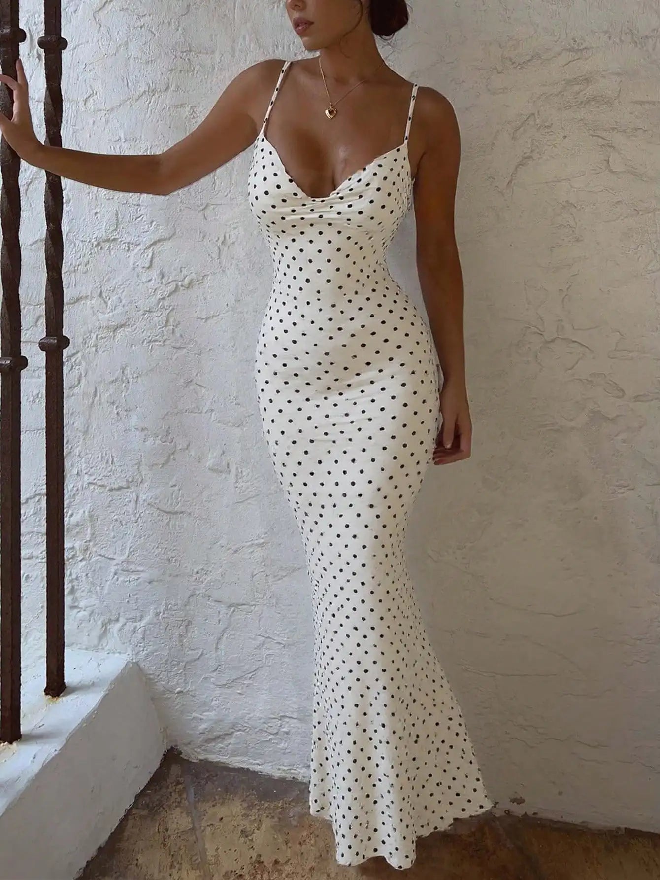 Camila Elegant Polka Dot Mermaid Dress