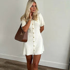 Alessia Gold-Button Knit Dress