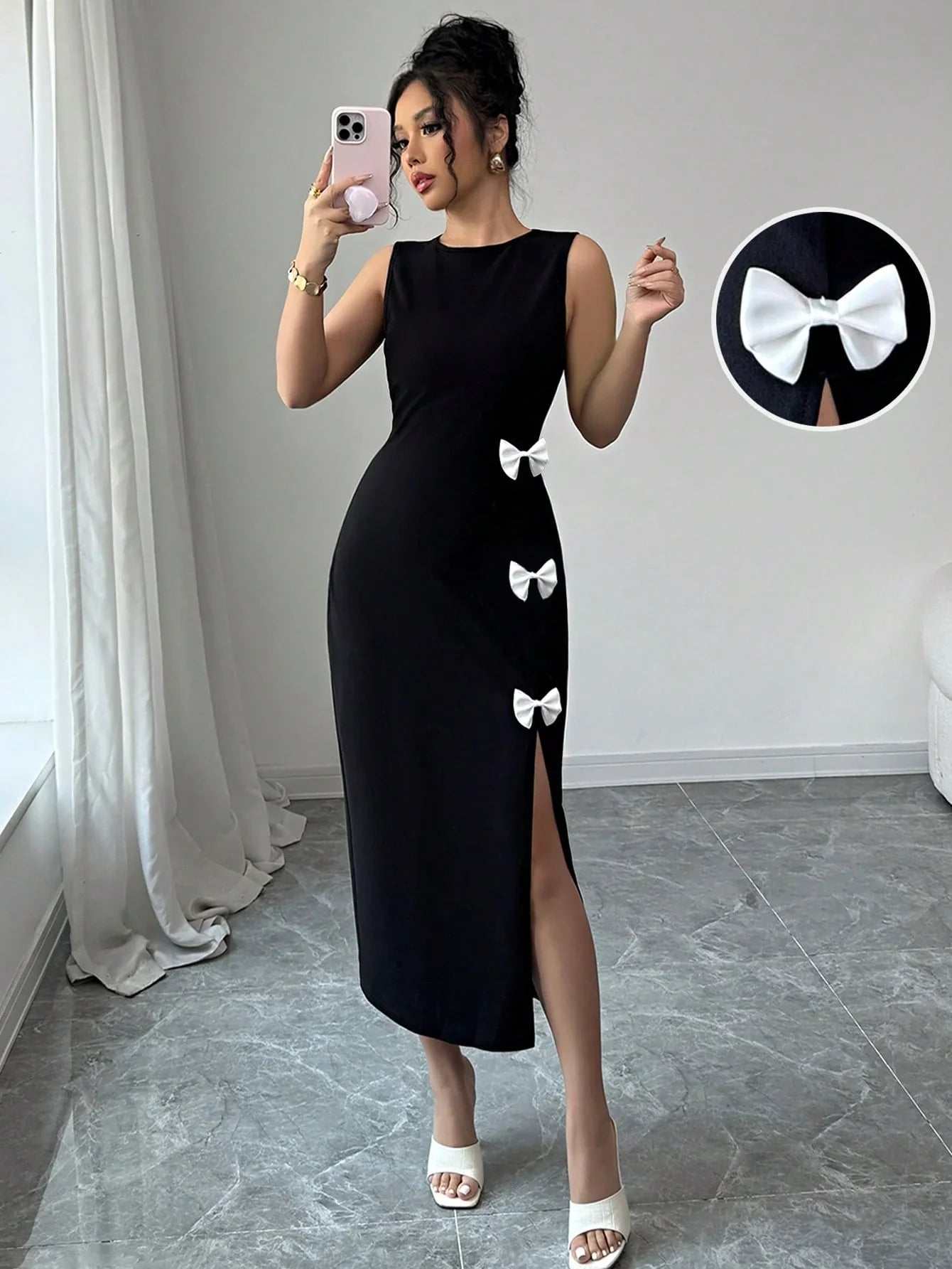 Clara Chic Bow Vest Dress