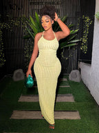 Elysia Sleeveless Ruched Maxi