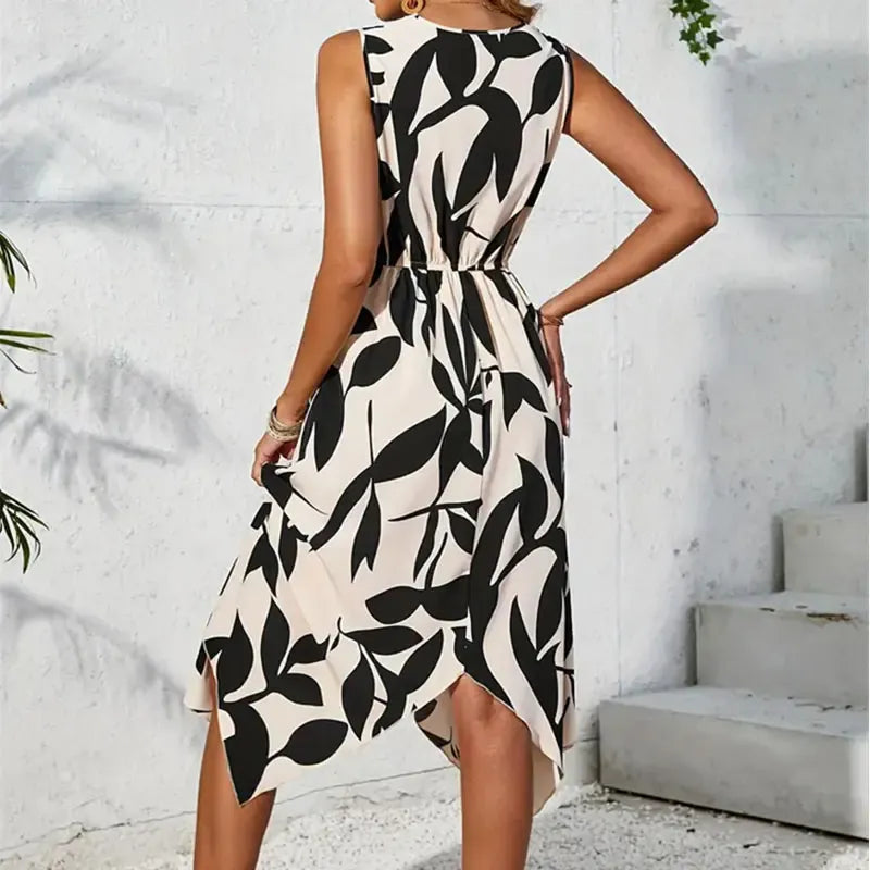 Elara Palm Breeze Maxi Dress