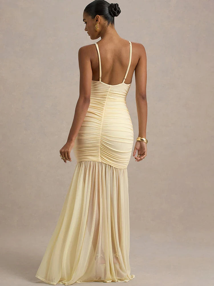 Marivelle V-Neck Ruched Dress