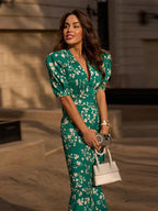 Phoebe Pleated Puff Sleeve Dress