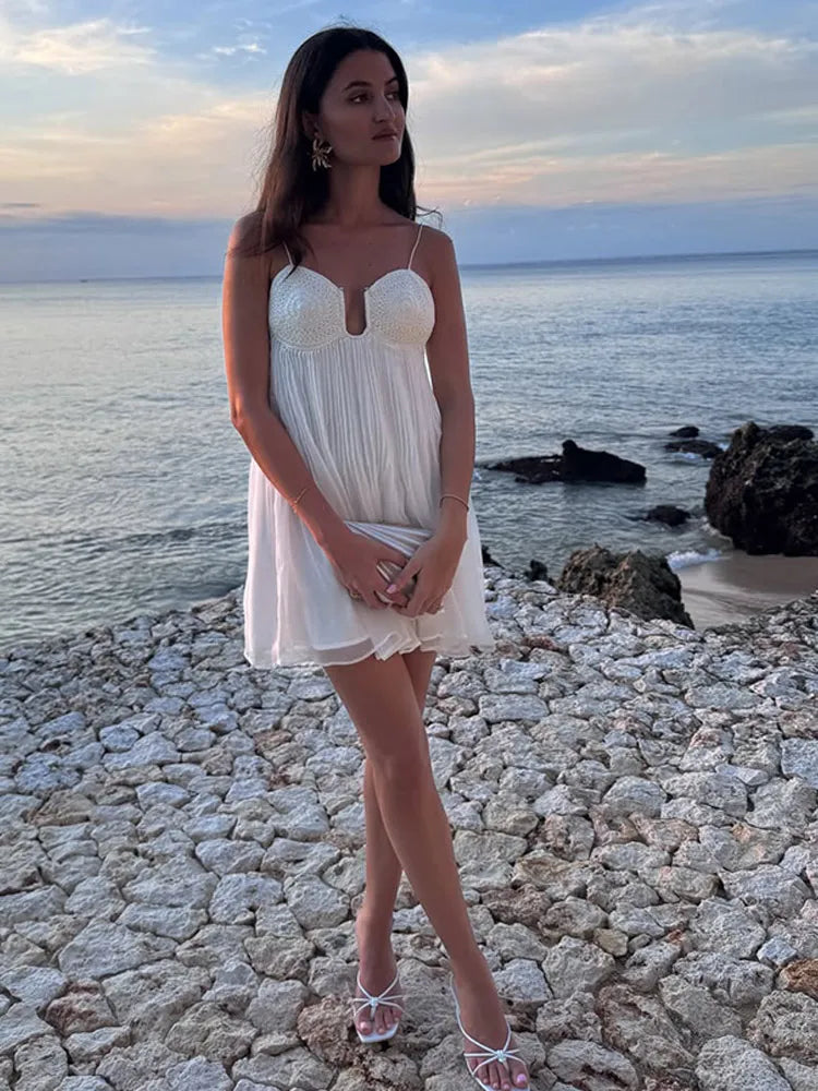 Tahlia Floral Lace-Up Mini Dress